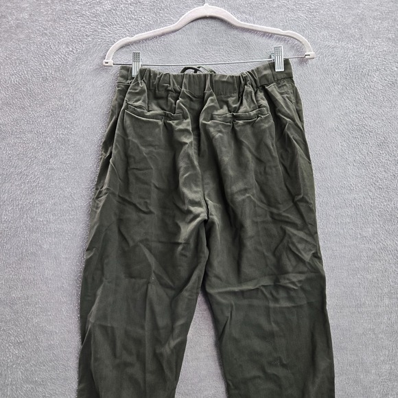 Vince Women Pants Medium Green Cropped Drawstring Pockets High Rise 22 in Inseam - Picture 8 of 12